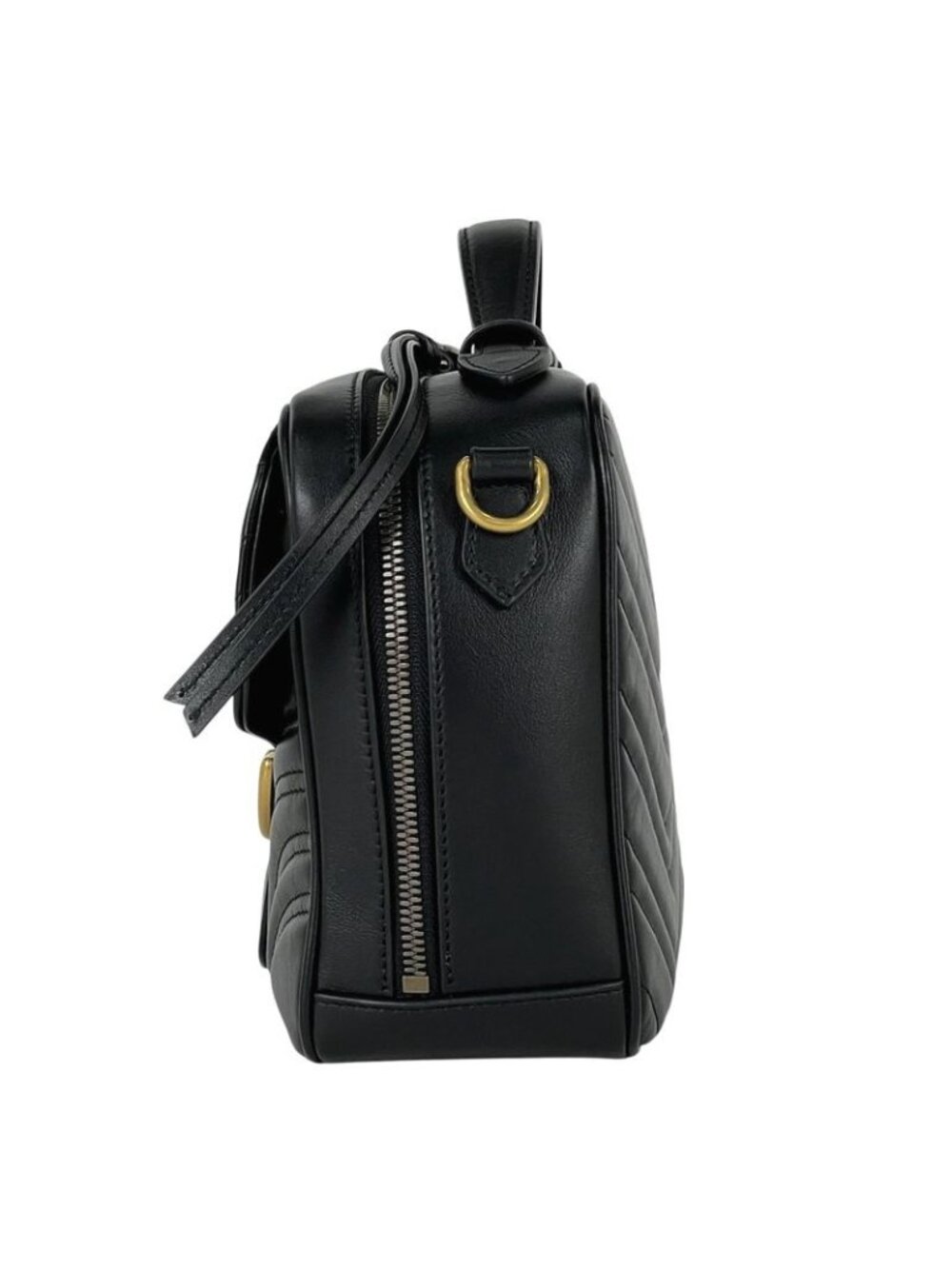 Gucci GG Marmont 2-Way Shoulder Bag Double Leather Black - Picture 2 of 11